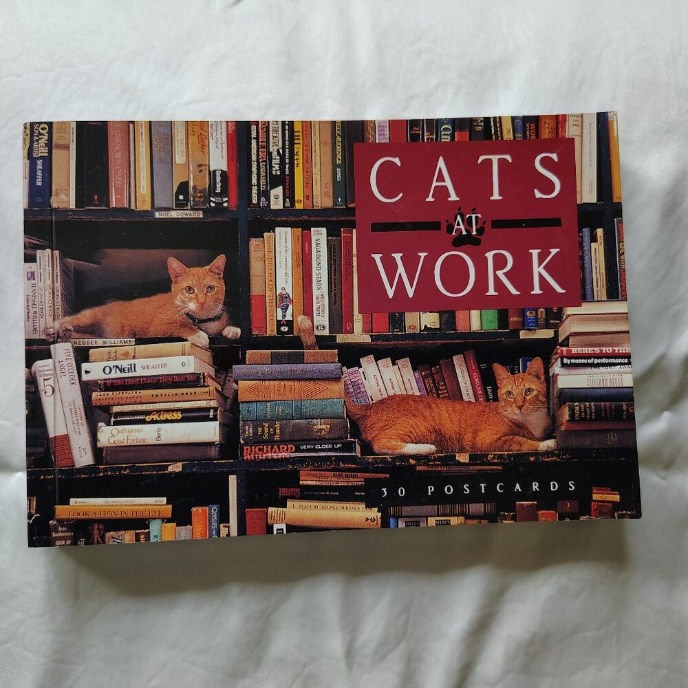 Cats at Work postcard book 30 full color postcards of cats in charming poses